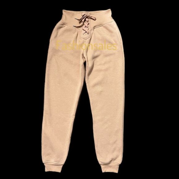 Victoria's Secret Cotton Fleece Lace Up High Waist Joggers pants Xlarge - Picture 6 of 7